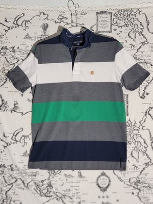 Fahrenheit Rugby Striped Polo Shirt Men s Size M Short Sleeve Casual