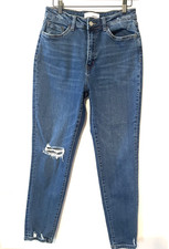 VERVET womens distressed ankle jeans size 28 stretch mid rise blue medium wash