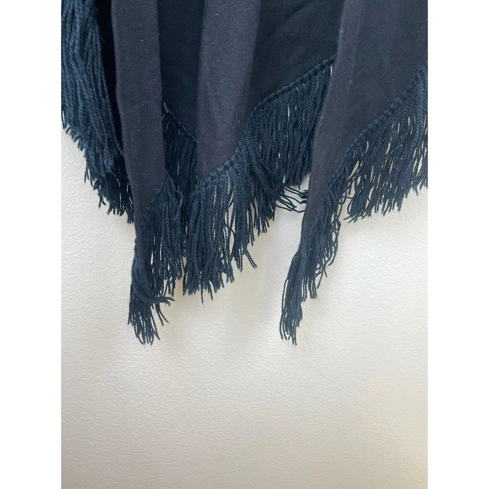 Mantón vintage hecho a mano para mujer XL lana flecos gran tamaño triángulo bruja boho  Foto 4 de 4