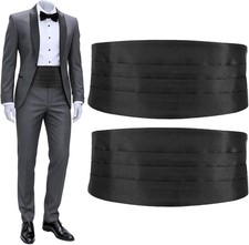 2 Pcs Men's Cumberbund, Adjustable Cummerbund for Men, Tuxedo Belt...