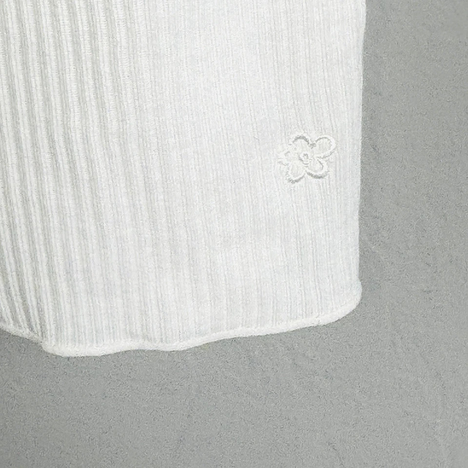 De colección 2000 Y2K Limited Too Top Niñas 10 Blanco Acanalado Cuello en V Encaje Estrás Foto 4 de 4