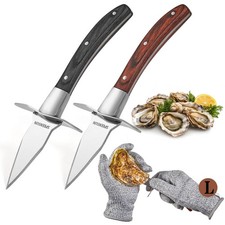Oyster Shucking Knife,Oyster Shucker,2 Set Sturdy Sharpness Oyster Knife With...