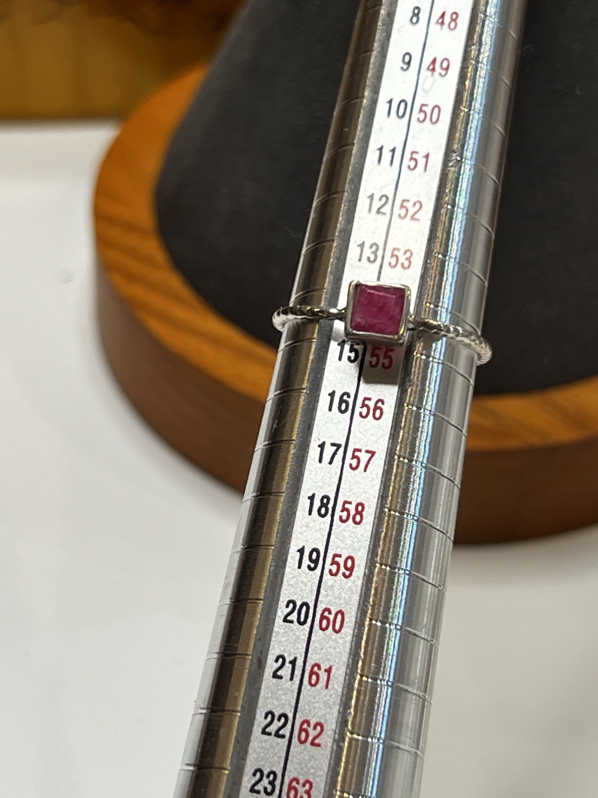 Simple Ruby And Sterling Ring Size 7 - image 7