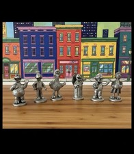 Pewter Sesame Street Monopoly Tokens Game Pie...