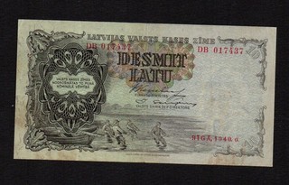 10 latu 1940 Latvia Latvija P 29e