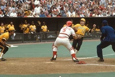 Johnny Bench Cincinnati Reds blocks the plate in front of Gene- 1973 Old Photo 3