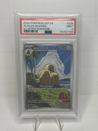 Pokémon Alolan Dugtrio 208/191 Illustration Rare Sv08 Surging Sparks PSA 9 Holo