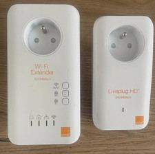KIT CPL Orange Wi-Fi Extender 500 Mbps -Kit  2 Boitiers 500 Mbps Wi-Fi +1 cable