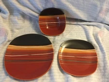 Home Trends Bazaar Red 24 plates :( 8 salad,8 bowls , 8 dinner)