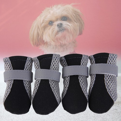 Zapatos para Perros Mascota Pata Protector Informal Bota Cachorro Antideslizantes Tenis (Negro L) - Imagen 6 de 10