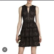 BCBGMaxaxzria Black Lace Scarlett Mini Dress
