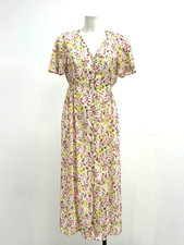 Ex M&Co Ladies V-Neck Floral Print Maxi Shirt Dress Sizes 10 12 14 16 18 20