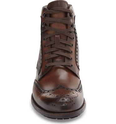 Bottes Chelsea Brogues En Cuir Pour Homme - Fait Main, Bout Ailé, Lacets - Toutes Tailles