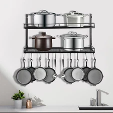 Pot and Pan Rack Organizer Hanger Storage Wall Holder Kitchen Cookware Hanging