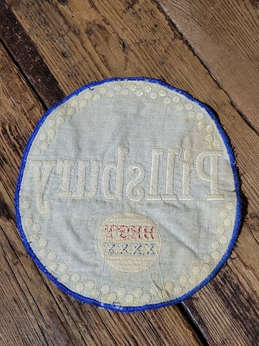 Vintage Large 8" Pillsbury Feed Flour Mill Uniform Workwear Back Patch Doughboy - Picture 2 of 2
