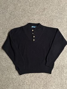 Vintage Timber Trail Sweater Mens Large Black Long Sleeves Pullover