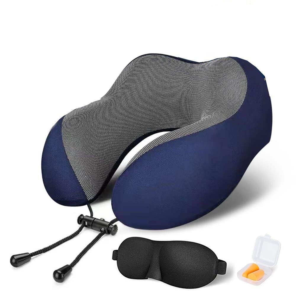 Memory Foam Travel Neck Pillow with Breathable Comfortable Cover-image
