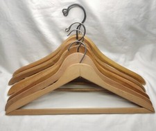 VTG Lot 6 Wood Clothes Hangers Variety Styles Sturdy 17"  18" Metal Hooks