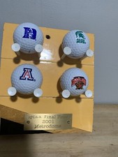 2001 Final Four Golf Balls Mounted on part of Metronome Floor.
