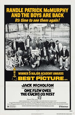 1975 One Flew Over The Cuckoos Nest Movie Poster 11X17 Randall Martini Mildred 