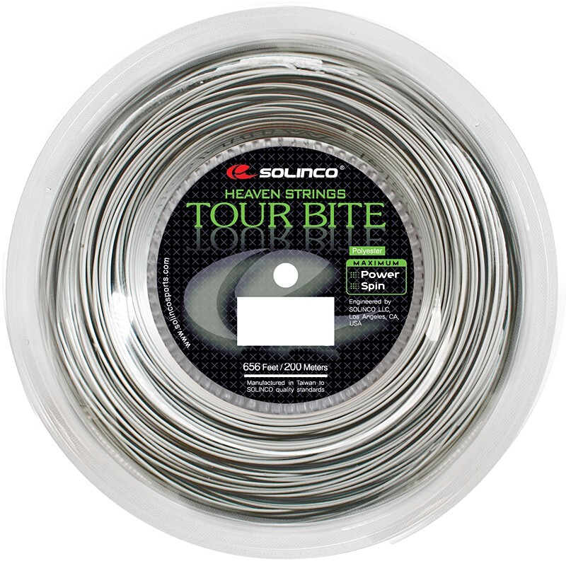 Solinco Tour Bite Tennis Racket String - 1.30mm / 16 - 200m Reel - Silver