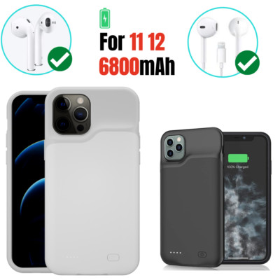 6800mAh Battery Case smart For iPhone 11/12 Pro Max Power Bank Charging Cover