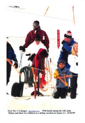 Press photo.MLE10509.30x20 cm approx.Will Smith.Ski.Jada Pinket.Aspen.199