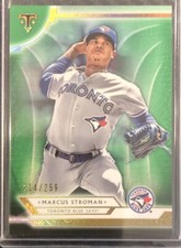 2019 Topps Triple Threads Marcus Stroman Blue Jays Green SP #214/259 Card #47