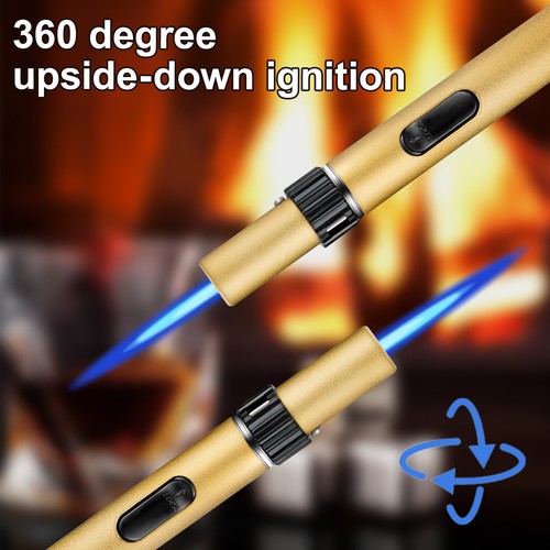 Butane Torch Lighter with Adjustable Jet Flame Windproof Refillable Long Lighter - Picture 43 of 43