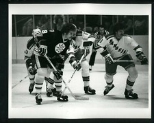 John Wensink & Steve Vickers 1970's Press Original Photo Boston Bruins Rangers
