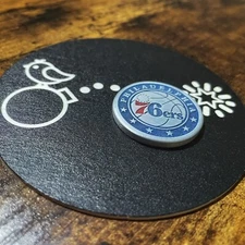 PHILADELPHIA 76ERS 1.25” Laser Engraved Custom Aluminum Golf Ball Marker!