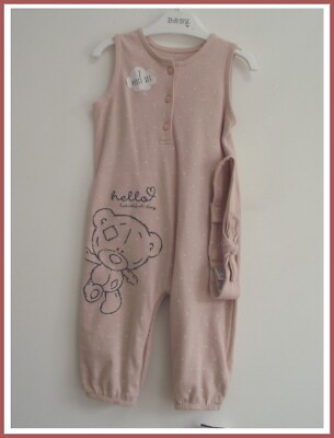 Baby Mädchen 0-3 m Tatty Teddy Strampler & Stirnband 2-teiliges Set rosa Figur Outfit NEU