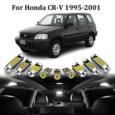 8x White LED Car Interior Lighting Package Kit For HONDA CRV CR-V 1995-2001