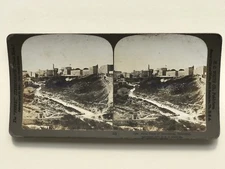 Jerusalem Fortifications Photo Stereo Stereoview Vintage 