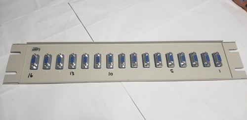 15 Port RS422 RS232 DB9 Serial Data Sony VTR VCR Machine Control Patch Bay Panel - Picture 7 of 10