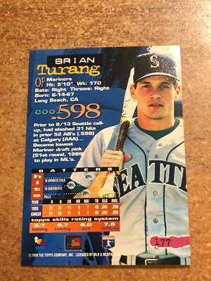 1994 Topps Stadium Club Baseball # 177 ML Debut Brian Turang RC | eBay