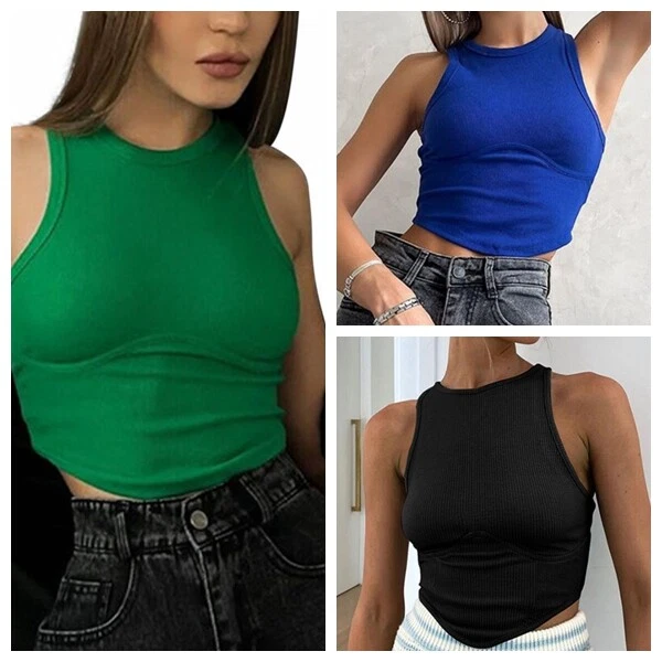 Crop top shop with vest underneath