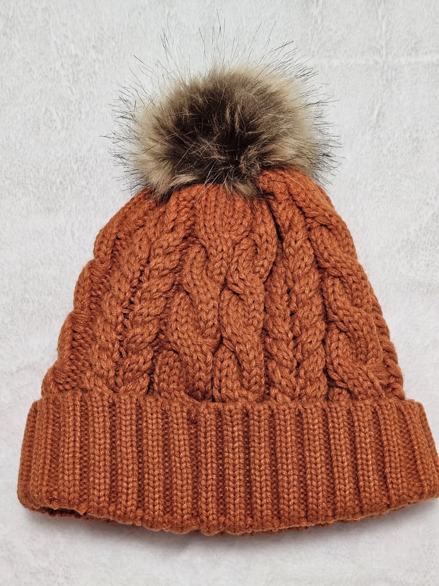 NWT Timberland Autumn Woods Cable Cozy Fleece Lined Pom  display picture 1