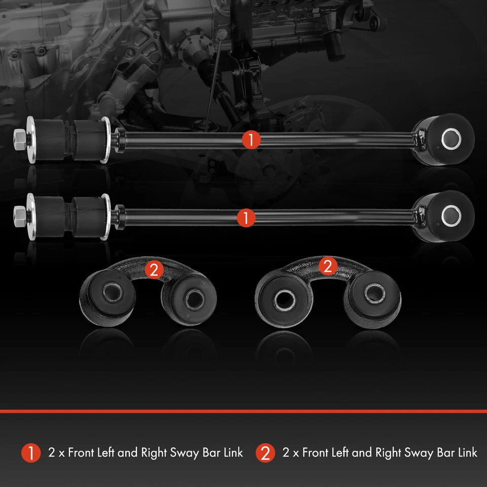 4x Barra estabilizadora delantera y trasera eslabón de extremo para Ford Bronco 1989-1996 F150 F250 F350 Foto 3 de 4