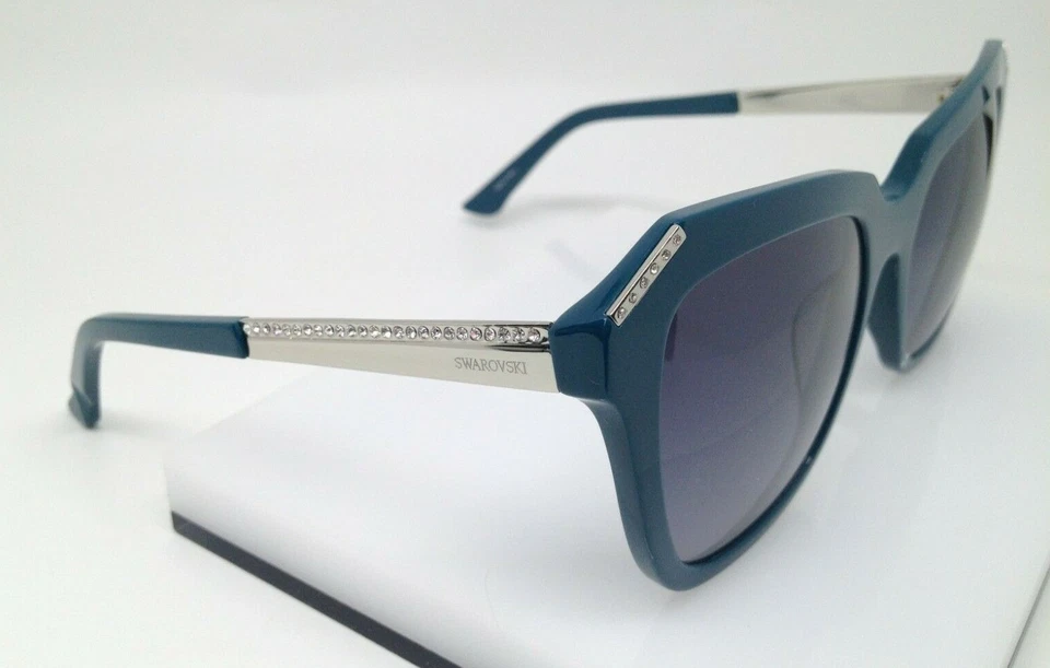 Gafas de sol SWAROVSKI Fearless SW115 verde azulado 87B marco de plástico 55-18-140 ojo de gato  Foto 3 de 4