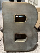 Huge 15" Metal Letter Hanging Wall D cor Galvanized Metal with Rusted Edges