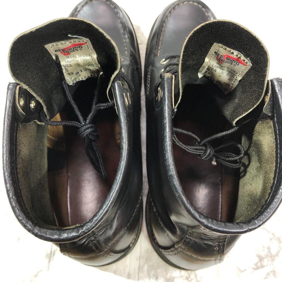 Red Wing Shoes 8130 ワークブーツ サイズ8D Red Wing 8130 Classic Moc Toe Leather Boots Black USA 8D