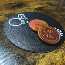 CASH  Raised Relief Torched Copper Hand Made Custom Golf Ball Marker 