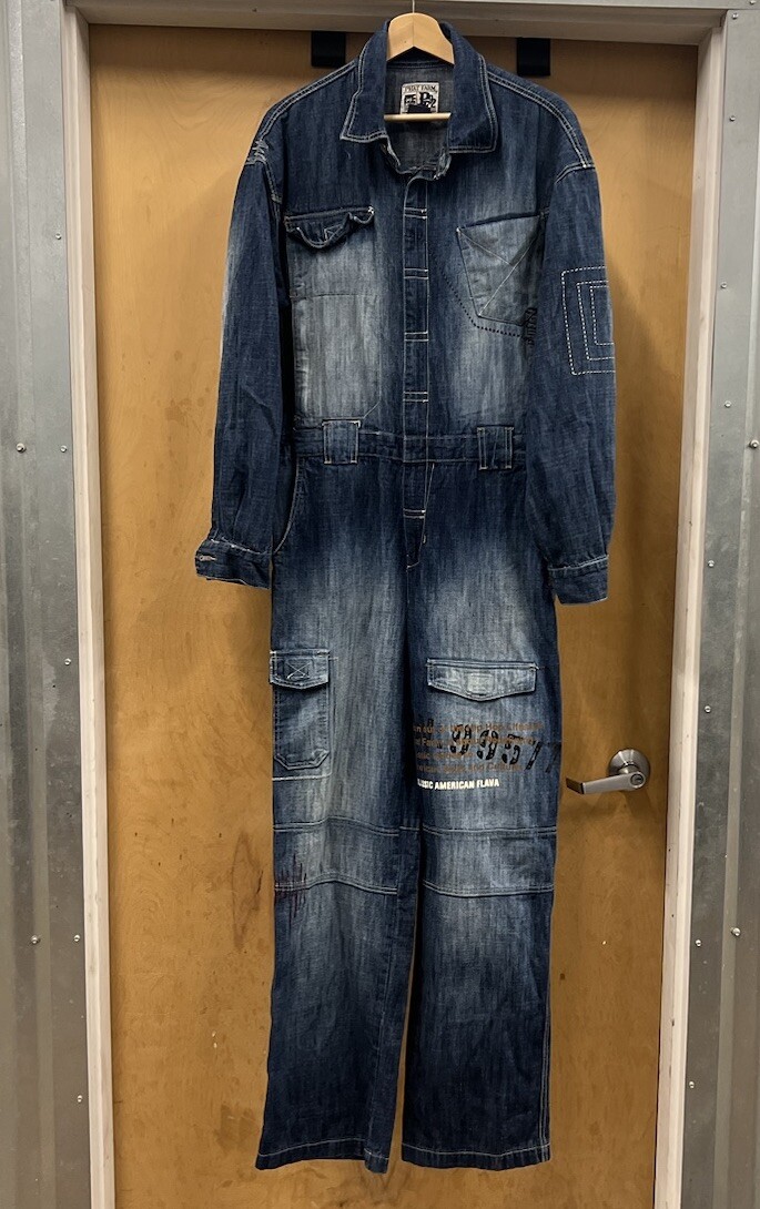 RARE Vintage 90s Y2K Phat Farm Denim Jumpsuit One Piece Coveralls
