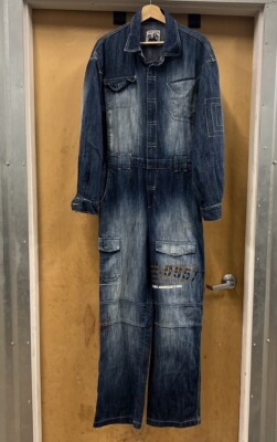 RARE Vintage 90s Y2K Phat Farm Denim Jumpsuit One Piece Coveralls