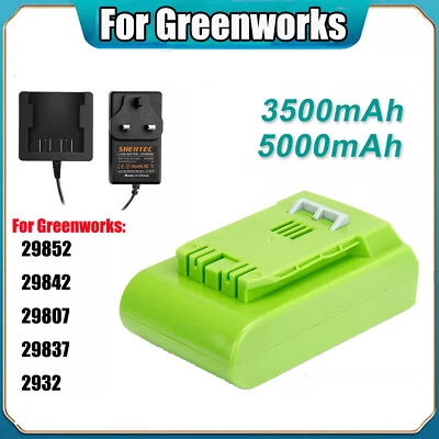 CREABEST For Greenworks G-24 24V 29842 29852 29322 29807 24V 3/5AH Li-ion Battery/Charger