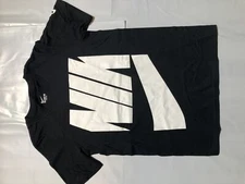 Boy's Nike Logo Graphic Tee Black White AO3014-010 
