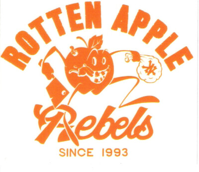 Zoo York Skateboard Sticker Rotten Apple Rebels Orange Transparent 8x7cm