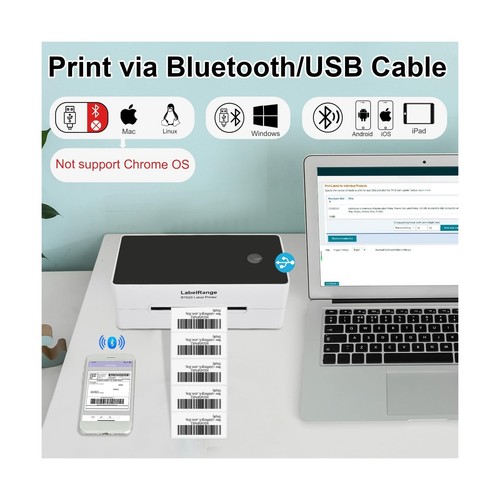 Ecommerce Shipping Label Printer, Thermal 4x6 Label Printer, 300 DPI, Bluetoo... - 第 4/7 張圖片