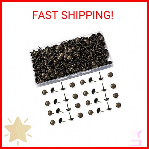 250 Pcs Upholstery Tacks, Decorative Furniture Tacks, Round Head Bronze